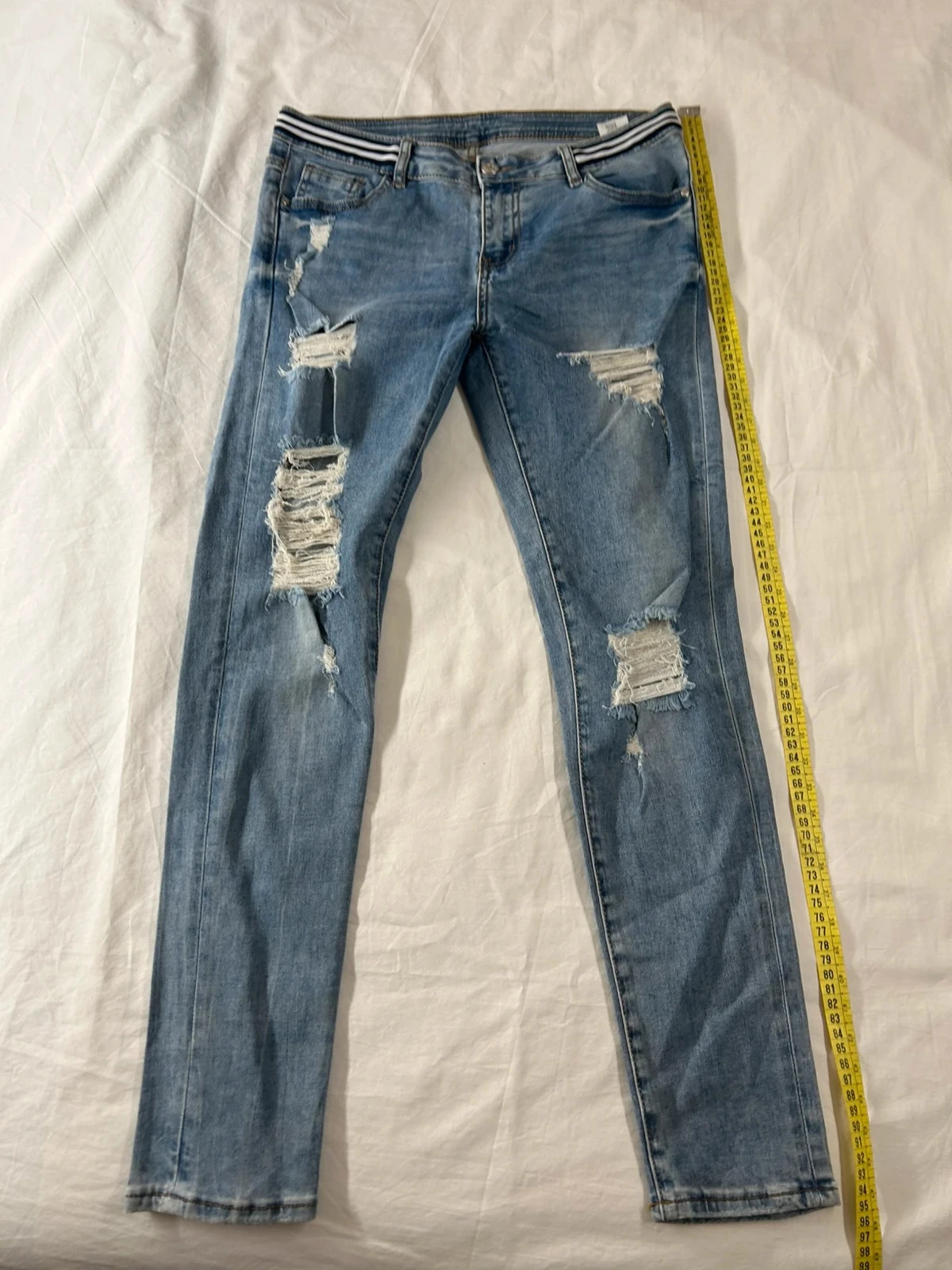 Navy blue vintage distressed jeans – photo 2